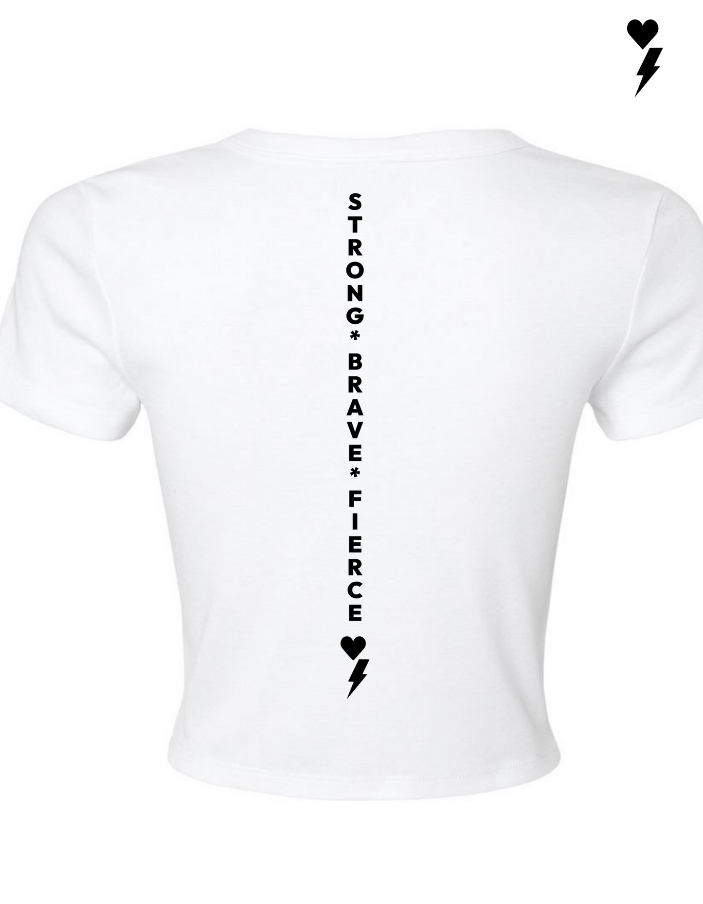 I A M Women's Empowered Baby Tee White/Black