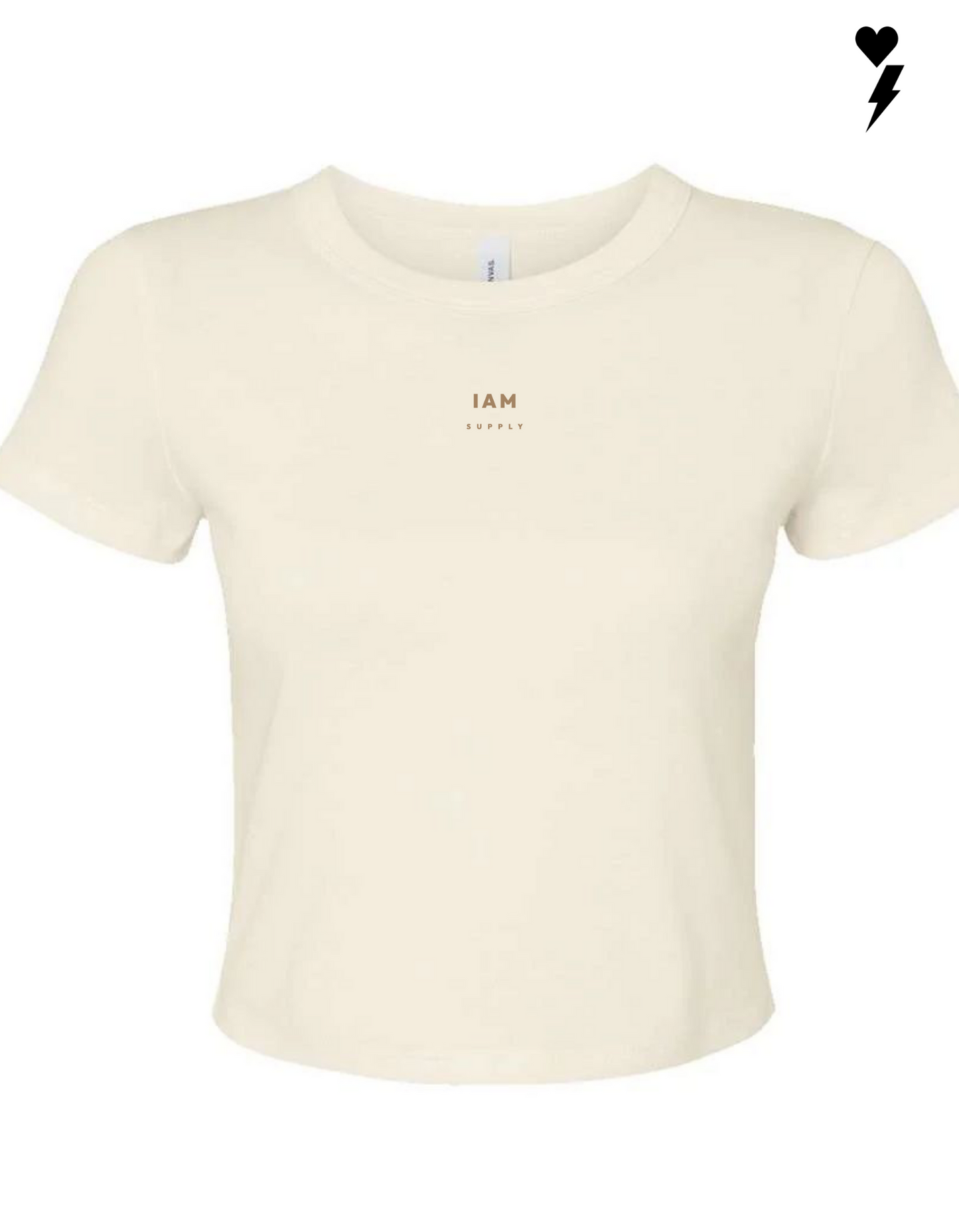 I A M Women's Empowered Baby Tee Cream/Brown