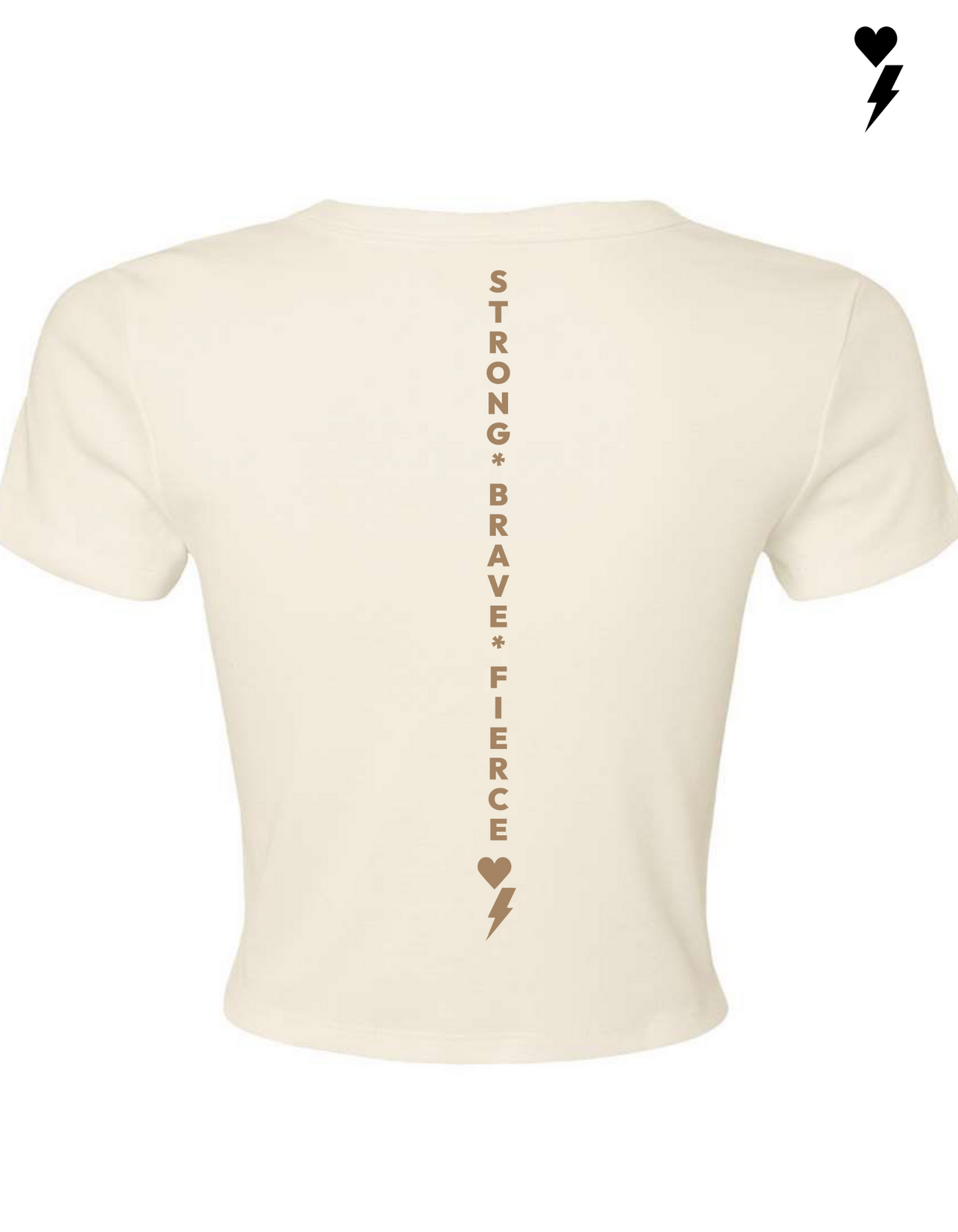 I A M Women's Empowered Baby Tee Cream/Brown