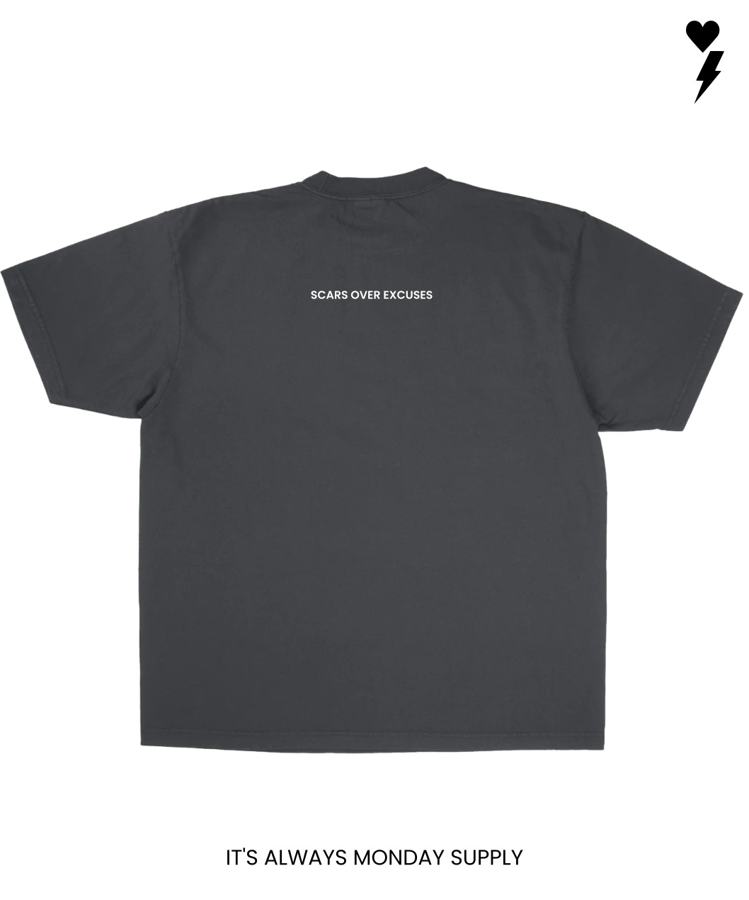 Scars Over Excuses Essentials Black Garment Dye T-Shirt