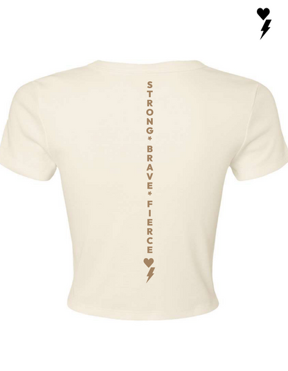 I A M Women's Empowered Baby Tee Cream/Brown