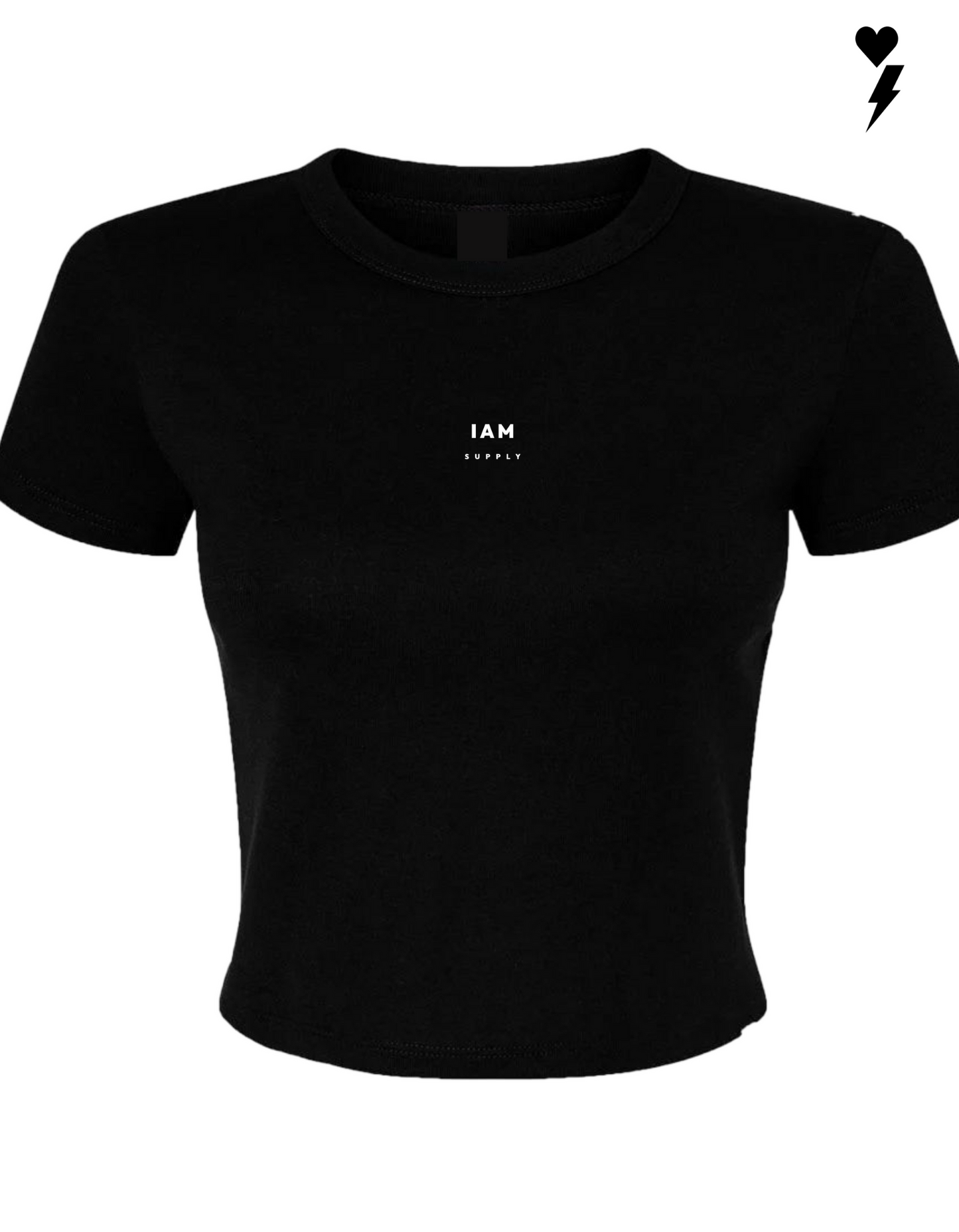 I A M Women's Empowered Baby Tee Black/White