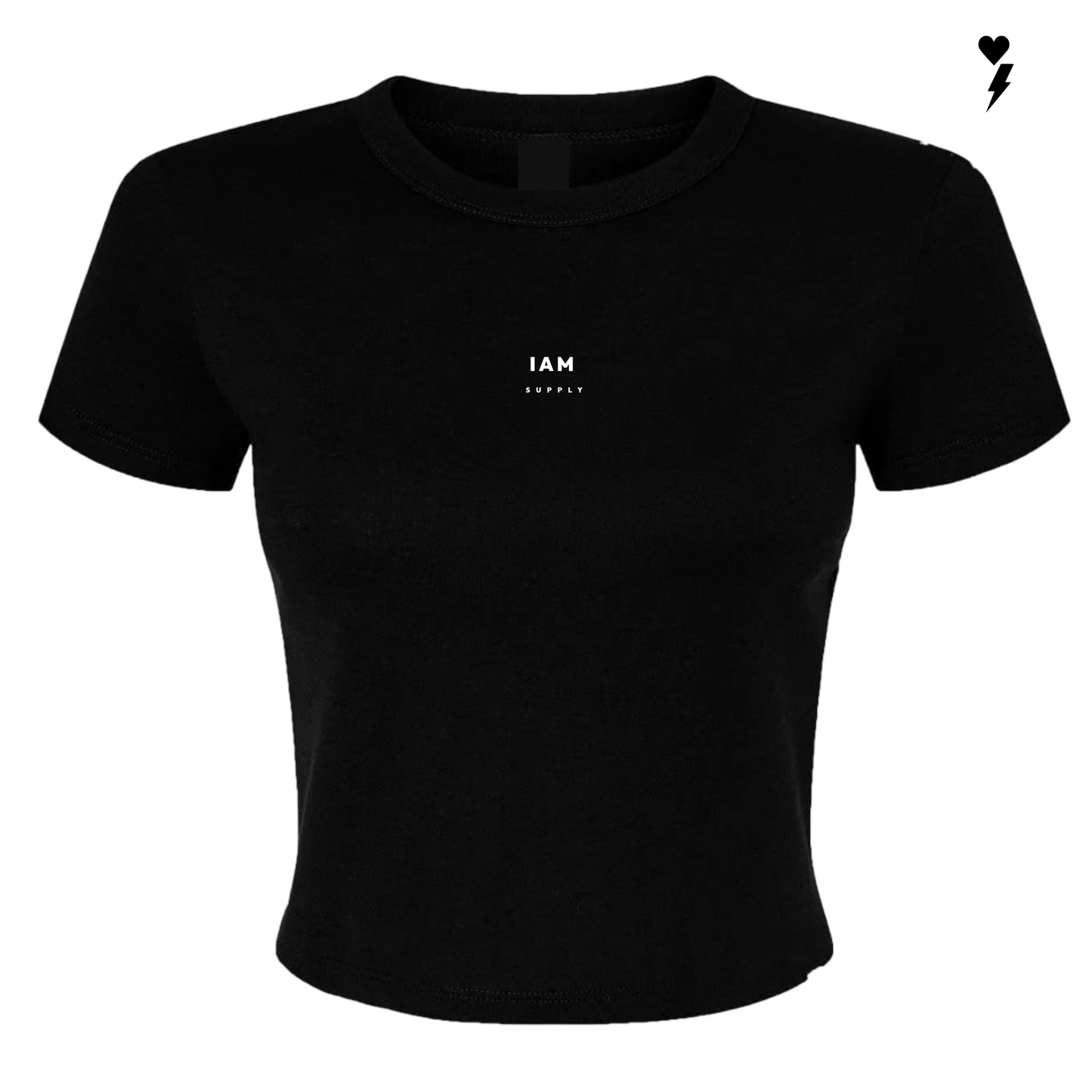 I A M Women's Empowered Baby Tee Black/White