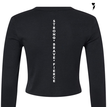 I A M Women's Empowered Baby Tee Black/White