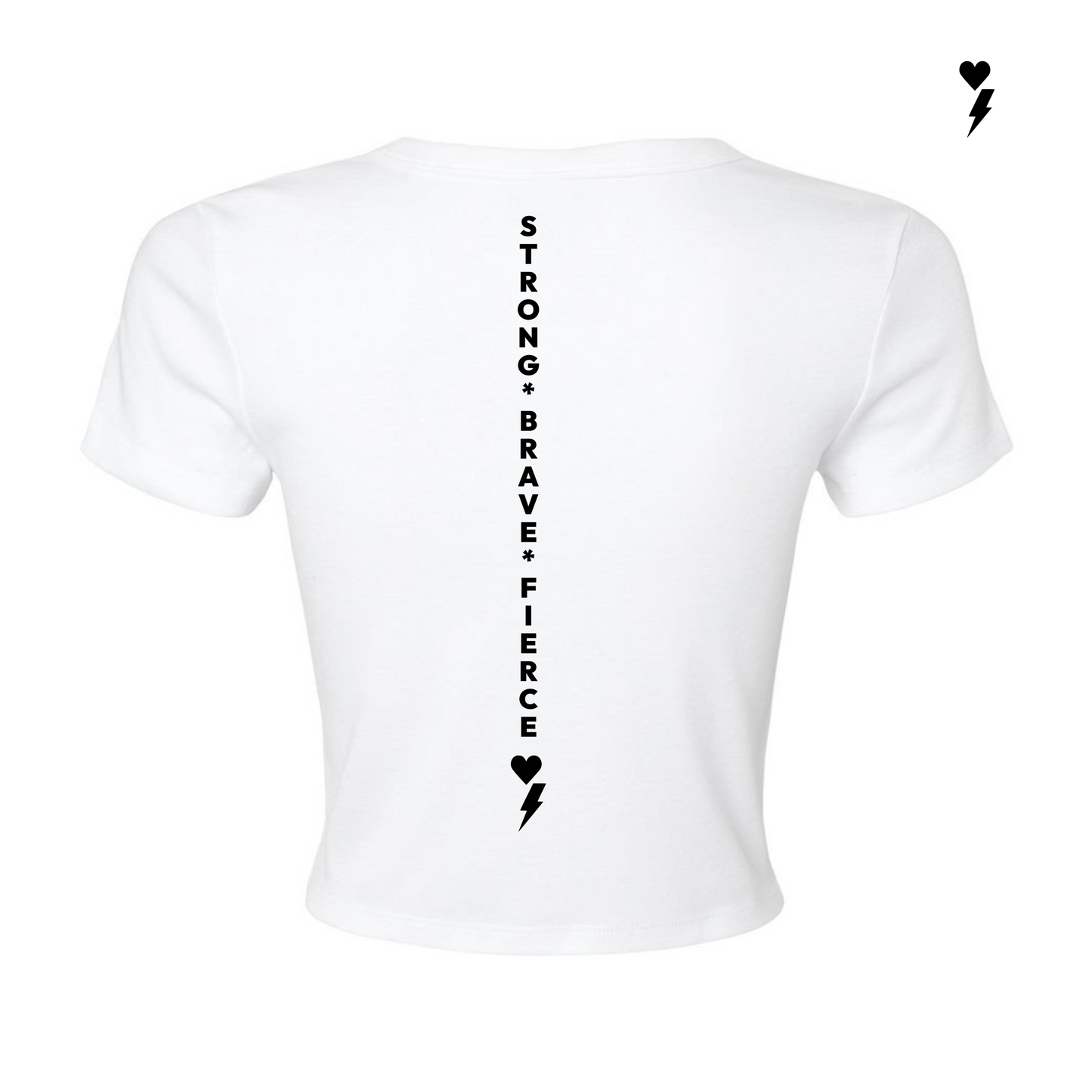 I A M Women's Empowered Baby Tee White/Black