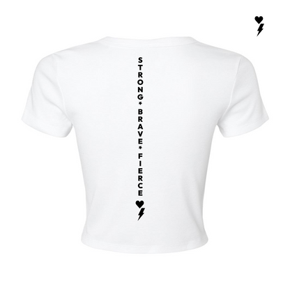 I A M Women's Empowered Baby Tee White/Black