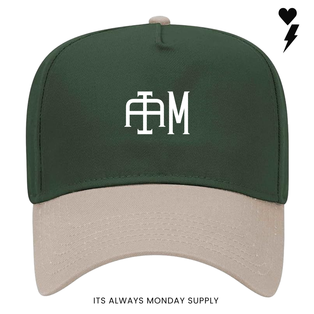 I A M SUPPLY 5 Panel Hat Cream/Green