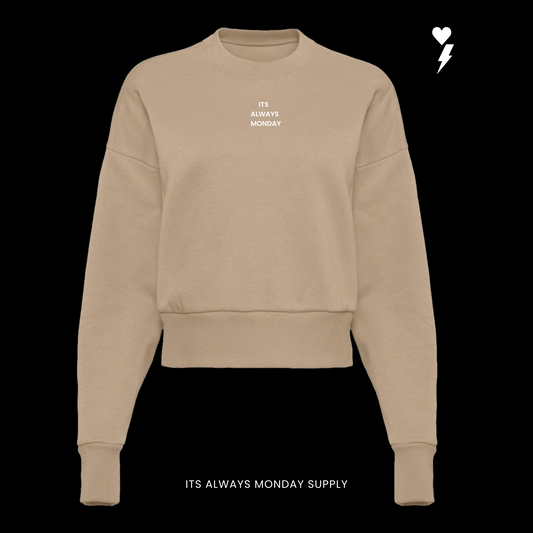 ESSENTIALS WOMENS HEAVYWEIGHT CREWNECK-  TAN