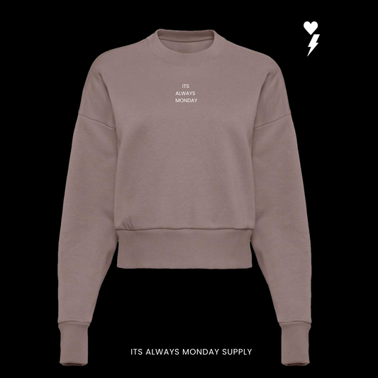 ESSENTIALS WOMENS HEAVYWEIGHT CREWNECK-  SHIITAKE