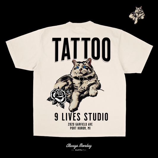 9 Lives T-Shirt Garment Dye Unisex