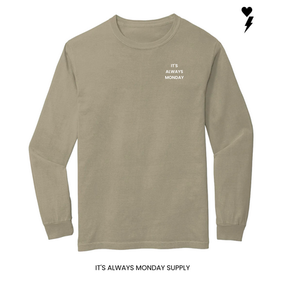 Monday Lounge Long Sleeve T-Shirt Unisex - SANDSTONE