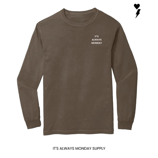 Monday Lounge Long Sleeve T-Shirt Unisex - ESPRESSO