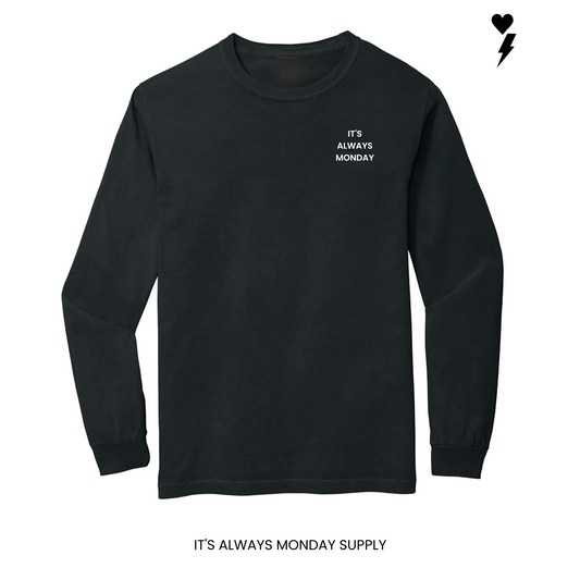 Monday Lounge Long Sleeve T-Shirt Unisex - BLACK