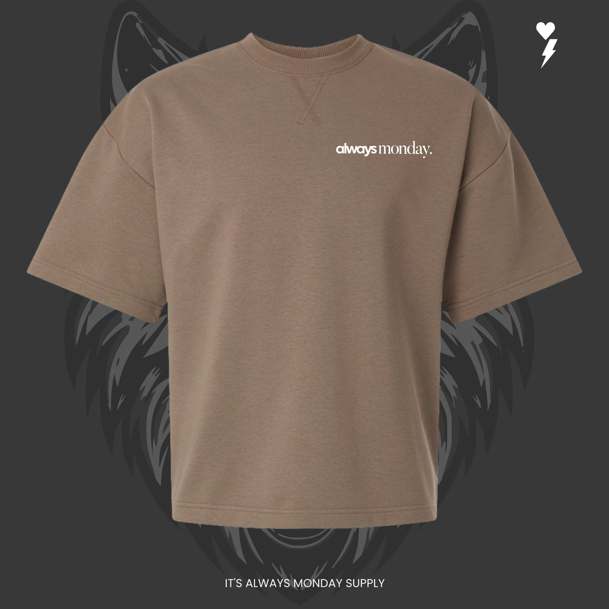 "NEVER SHEEP" MENS FRENCH TERRY T SHIRT