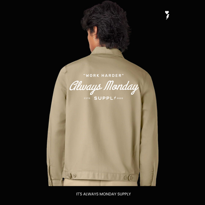 Always Monday Work Harder Jacket - TAN