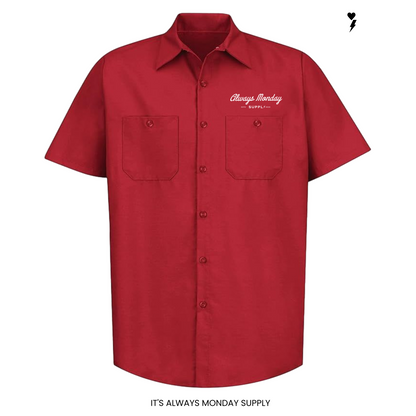 Work Harder Mens Mechanic Shirt - SKY BLUE