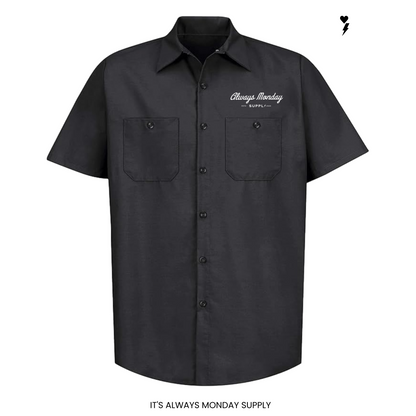 Work Harder Mens Mechanic Shirt - SKY BLUE