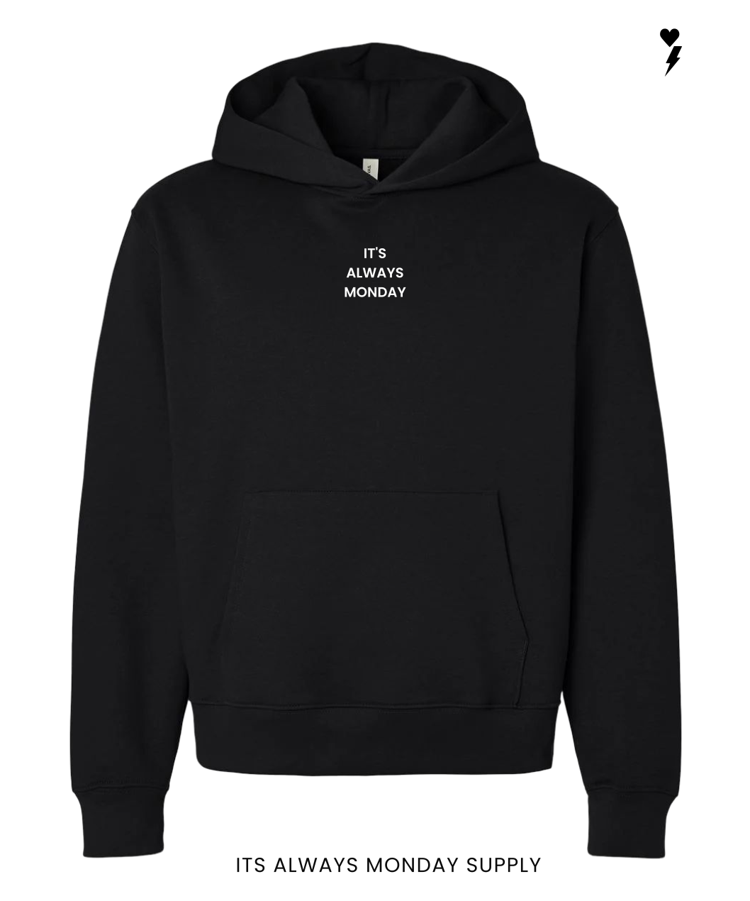 The Monday Unisex Hoodie Black