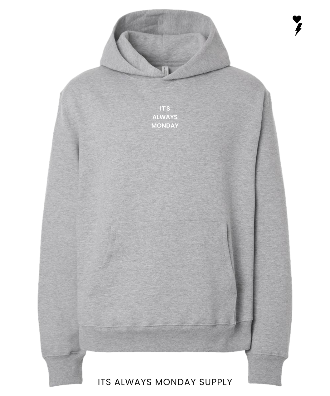 The Monday Unisex Hoodie Heather Grey