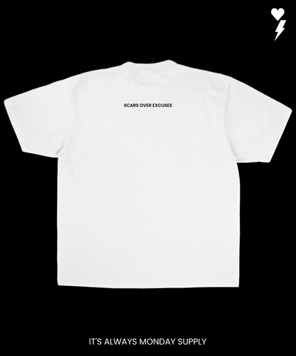 Scars Over Excuses Essentials White Garment Dye T-Shirt