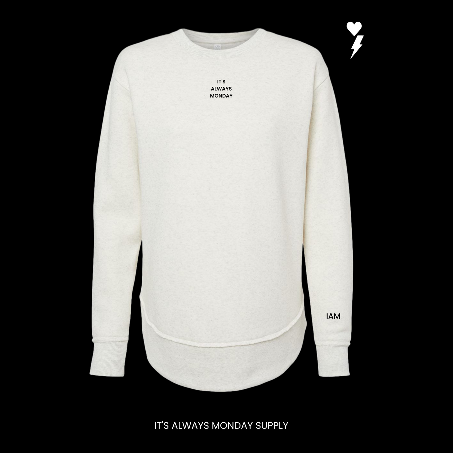 WEEKEND FLEECE WOMENS CREWNECK BLACK