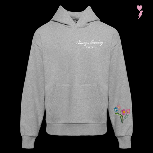 Monday Flowers Unisex Hoodie - HEATHER