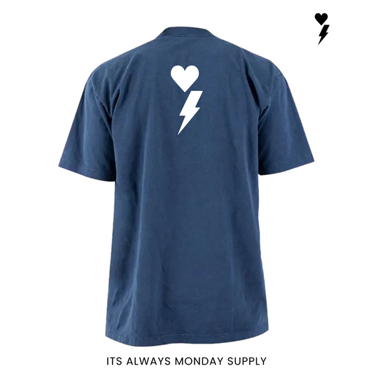 The Clock In Boxy Fit T Shirt (Garment Dye) NAVY