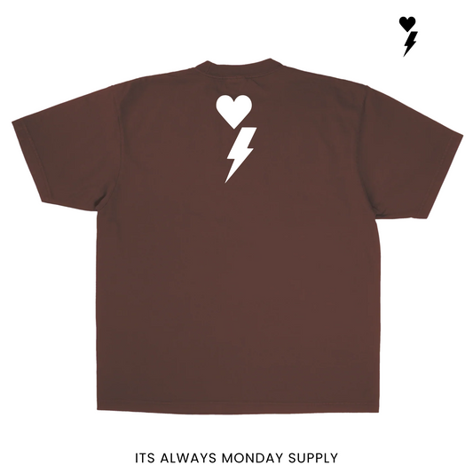 The Clock In Boxy Fit T Shirt (Garment Dye) MOCHA