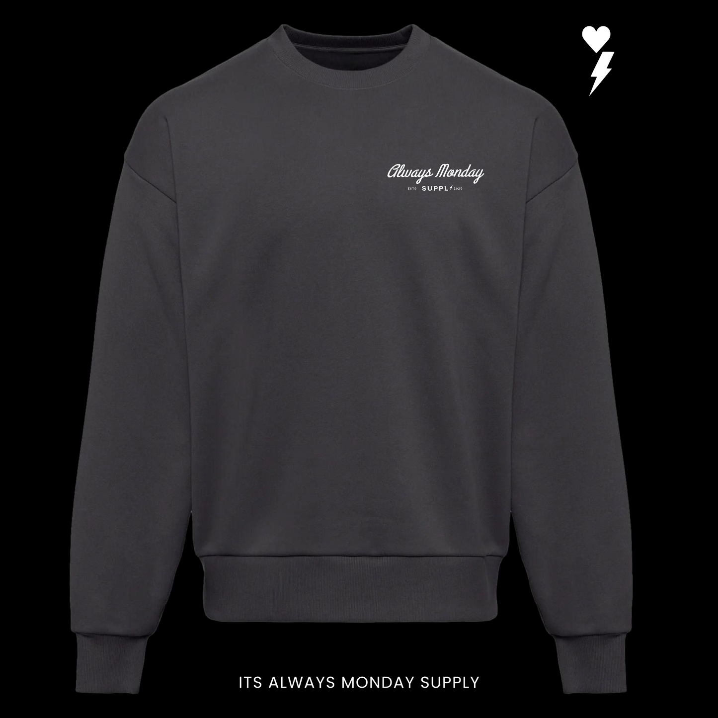 PREMIUM HEAVYWEIGHT CREWNECK - WORK HARDER - OLIVE