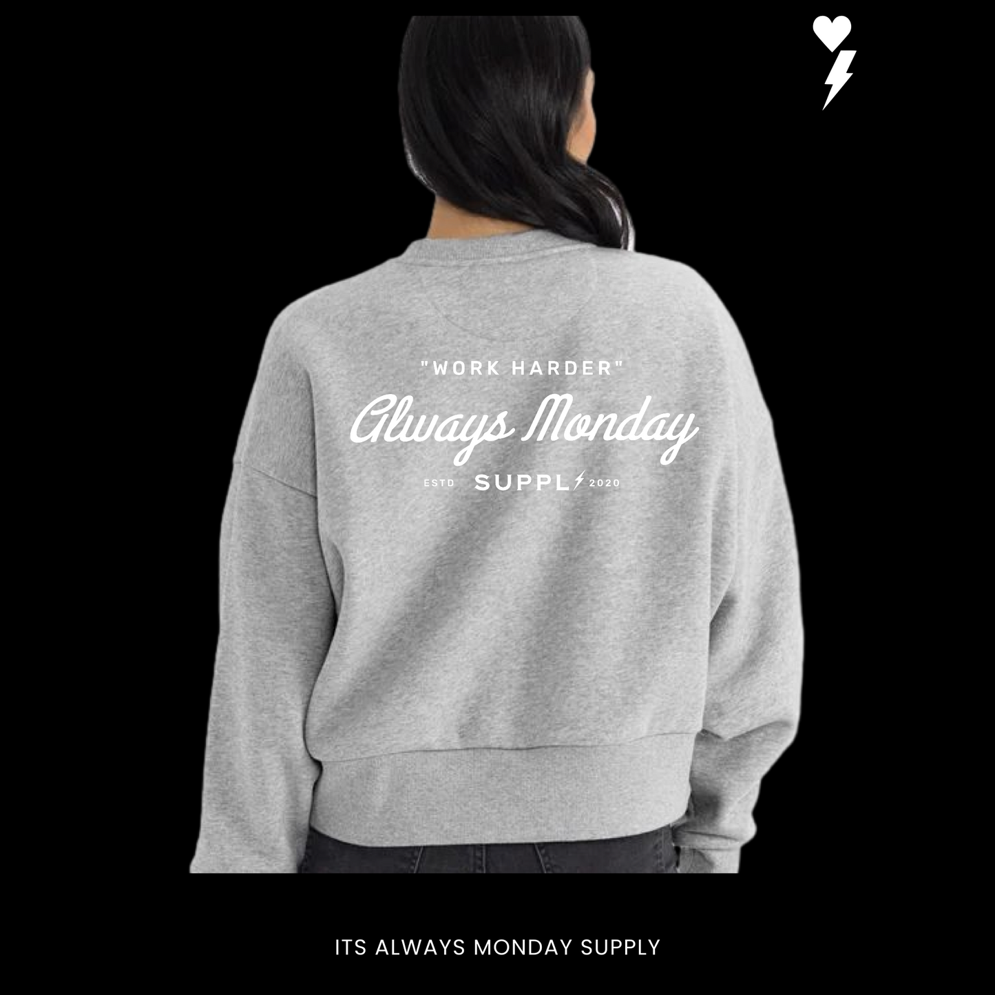 PREMIUM HEAVYWEIGHT WOMENS WORK HARDER CREW NECK