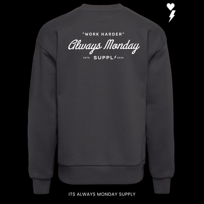 PREMIUM HEAVYWEIGHT CREWNECK - WORK HARDER - OLIVE