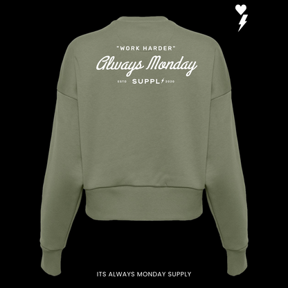 PREMIUM HEAVYWEIGHT WOMENS WORK HARDER CREW NECK