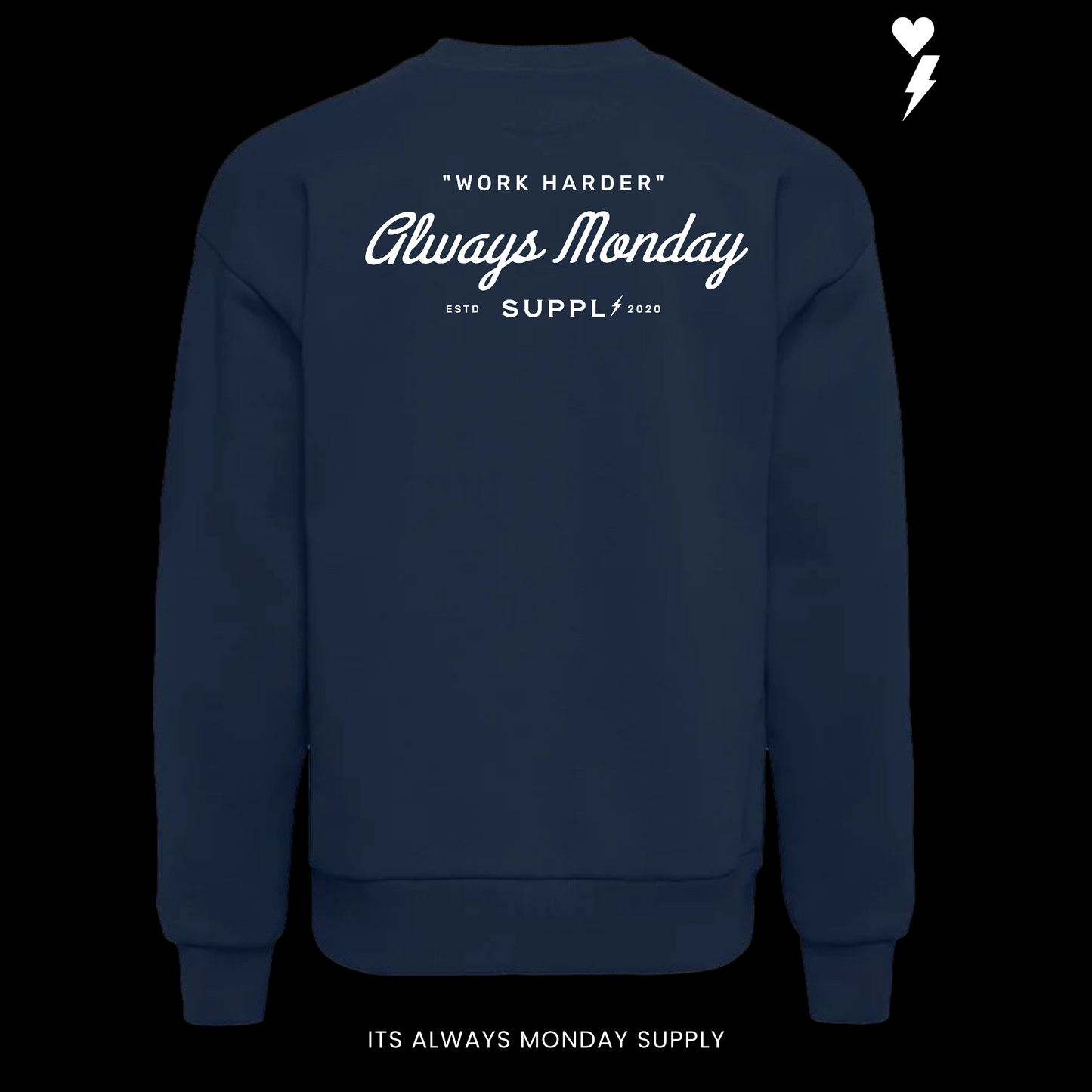 PREMIUM HEAVYWEIGHT CREWNECK - WORK HARDER - OLIVE