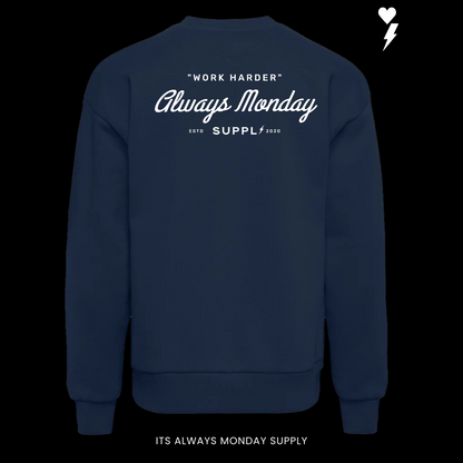 PREMIUM HEAVYWEIGHT CREWNECK - WORK HARDER - OLIVE