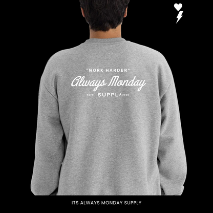 PREMIUM HEAVYWEIGHT CREWNECK - WORK HARDER - OLIVE