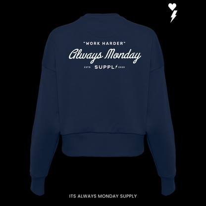PREMIUM HEAVYWEIGHT WOMENS WORK HARDER CREW NECK - OLIVE