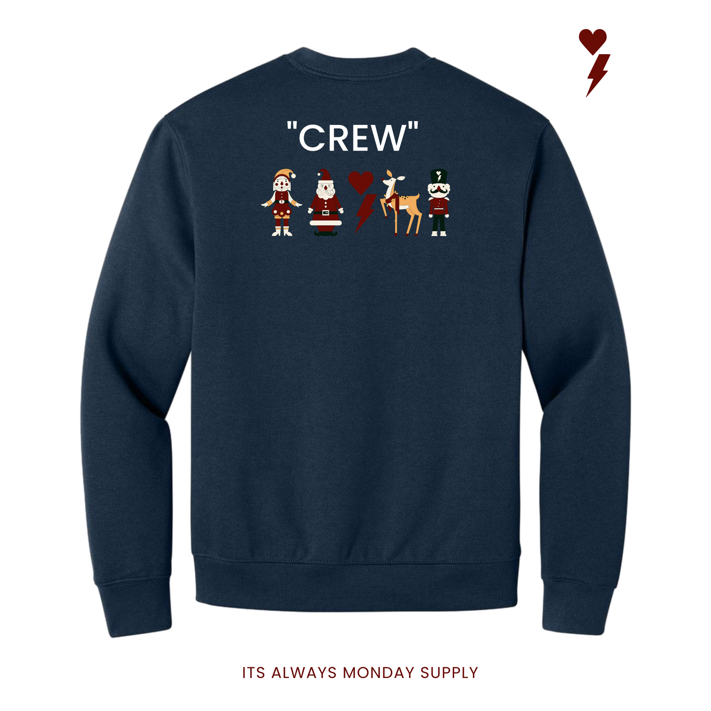 The "CREW" Christmas Unisex Crewneck Sweater Forest Green