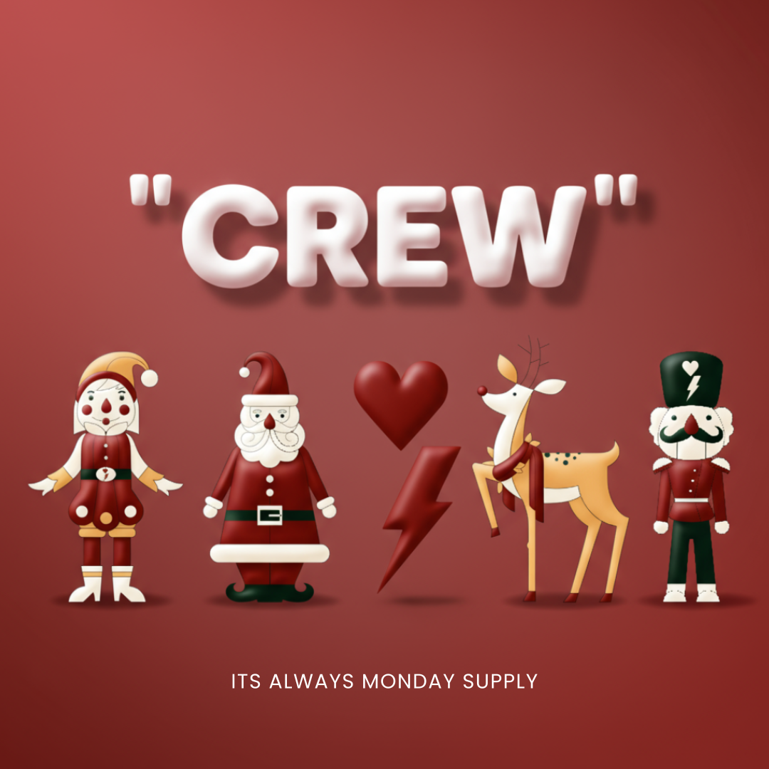 The "CREW" Christmas Unisex Crewneck Sweater Forest Green