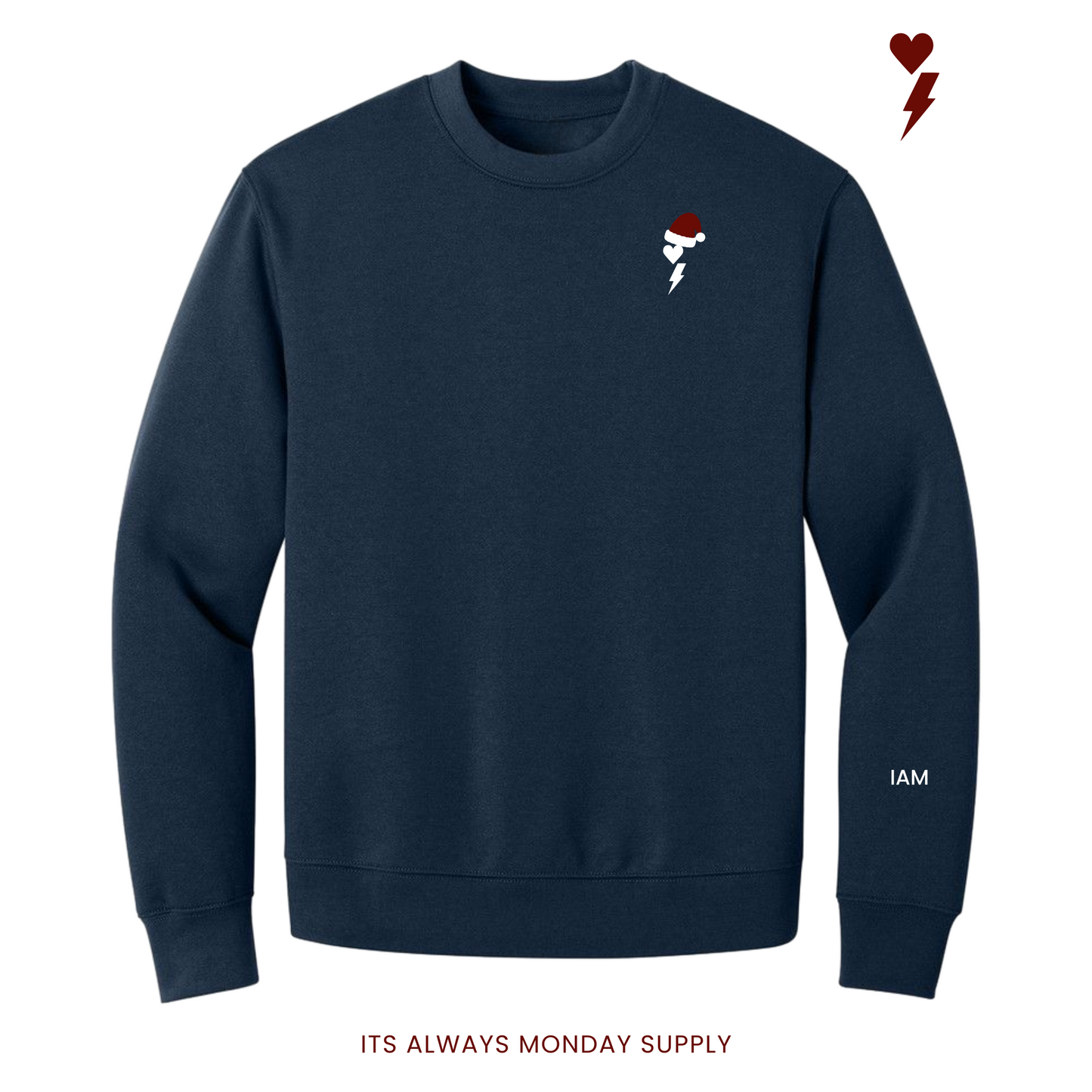 The "CREW" Christmas Unisex Crewneck Sweater Forest Green